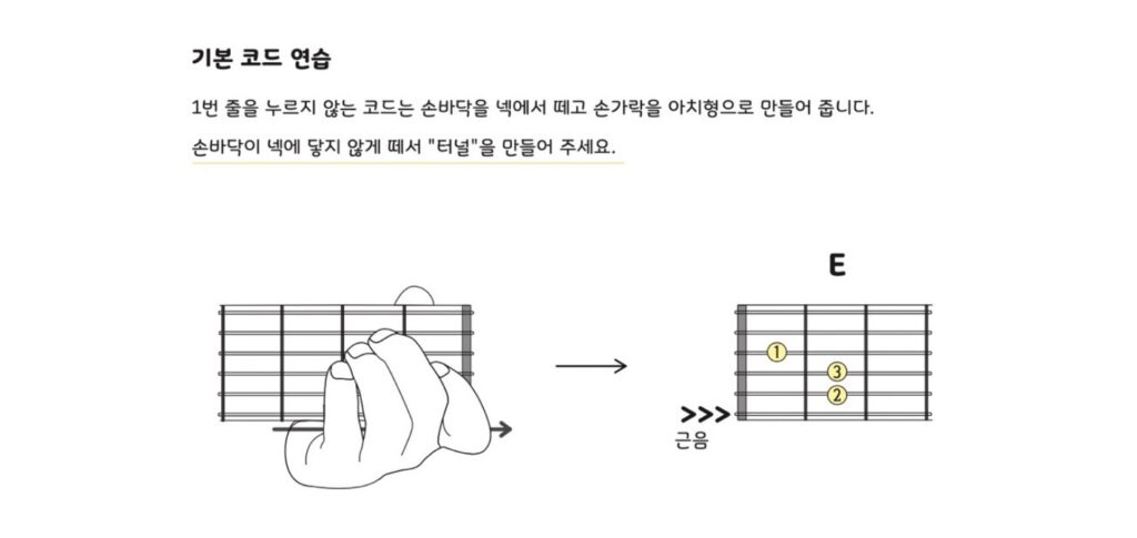 기타독학교재-어썸기타튜토리얼-기본코드연습-E코드