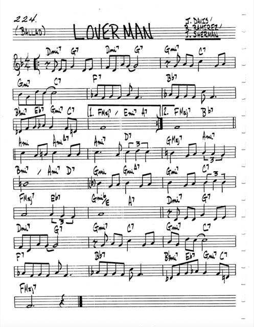 재즈 명곡 Lover-man-score