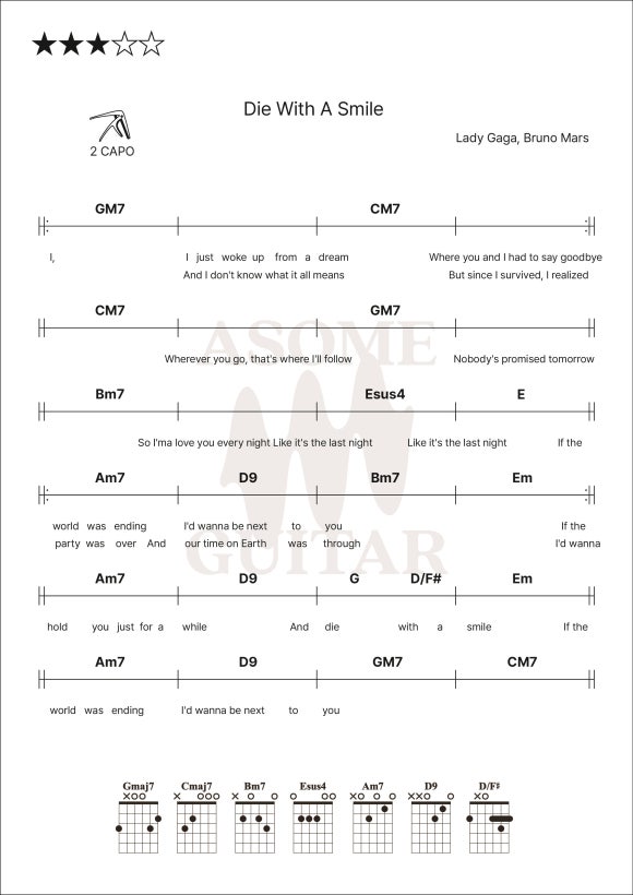 Die With A Smile 악보