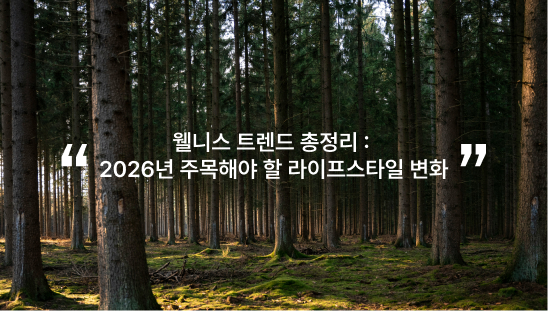 웰니스 트렌드 총정리 : 2026년 주목해야 할 라이프스타일 변화